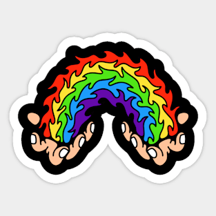 Rainbow flame Sticker